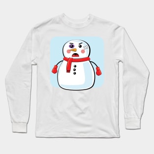 Snowman Boxer - Funny Illustration Long Sleeve T-Shirt